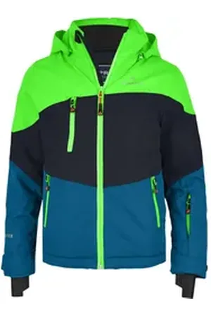 Bergson Skijacke VOLKER neo (maxi) Kinder Skijacke, extra weit für extra viel Spaß im Schnee!, Normalgrö blau|bunt 176