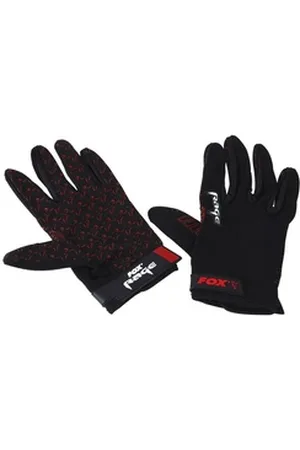 Fox Rage Angelhandschuhe Rage Power Grip Angelhandschuh schwarz rot Rutschfest, Verstellbare Handschlaufe schwarz M