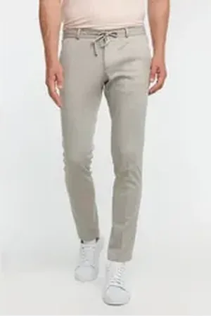 Zuitable Anzughose – Slim Fit Herren Stoffhose mit Tunnelzug - Bügelfalte vorne beige 50