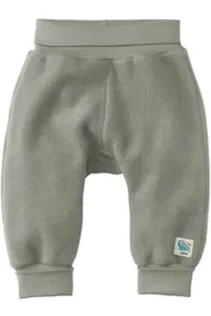hessnatur Fleecehose aus reiner Bio-Merinowolle und Bio-Baumwoll (1-tlg) grün 98/104