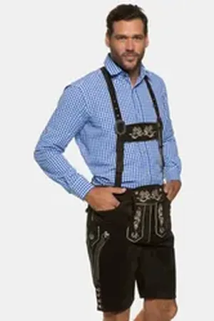 JP 1880 Lederhose JP 1880 Trachtenhose echtes Leder Stickereien braun|grau 68