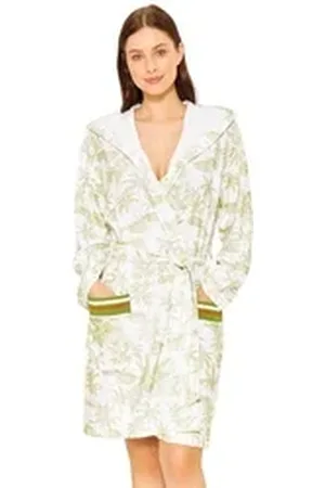 Rösch Damenbademantel 1242011, Knielang, 75% Baumwolle, 25% Polyester bunt L
