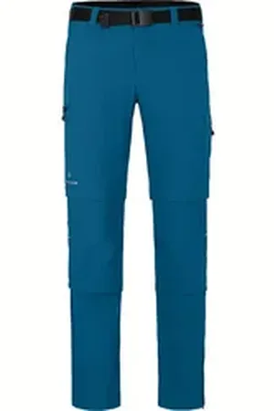 Bergson Outdoorhose QUEENSLAND Doppel Zipp-Off mit T-ZIPP Herren Wanderhose, vielseitig, pflegeleicht, Normalgrößen, Saphir blau blau normal | 58
