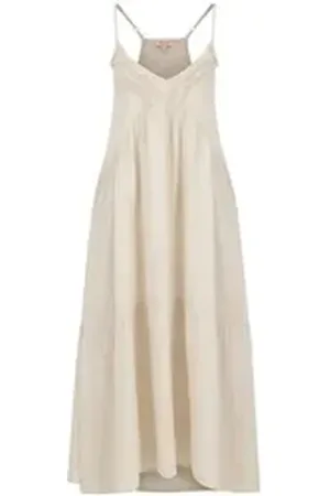 Kate Storm Sommerkleid Damen Trägerkleid aus Leinen (1-tlg) braun S