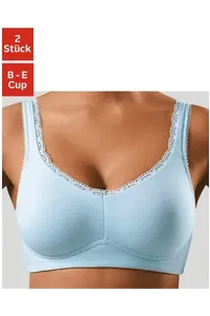Petite Fleur Soft-BH (Packung, 2 Stück) ohne Bügel, mit Spitzenkante blau 85