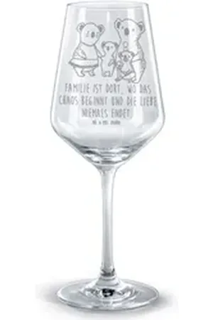 Mr. & Mrs. Panda Rotweinglas Koala Familie - Transparent - Geschenk, Geschwister, Papa, Spülmaschi, Premium Glas, Persönliche Note