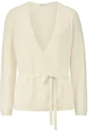 hessnatur Strickjacke aus weicher Schurwolle mit Kaschmir (1-tlg) weiß 34