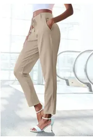 Lascana Jogger Pants mit elastischem Bund und Gürtelschlaufen, Loungewear weiß 36