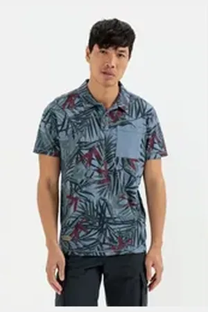Camel Active Poloshirt mit Allover-Print Shirts_Poloshirt blau M