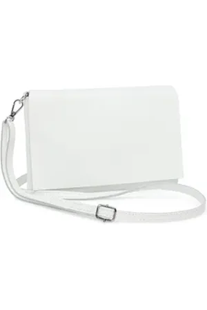 CASPAR Clutch Abendtasche Stilvolle Damen Leder Tasche -CLASSIC LINE- Modell No.839, leicht, elegant & unempfindlich - 100% Echtleder - Handmade in Italy weiß