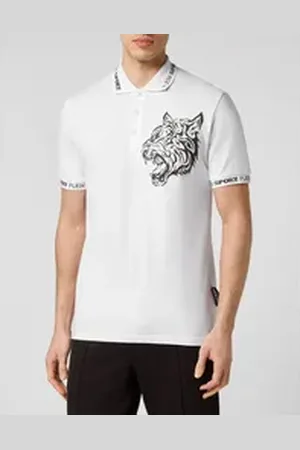 Philipp Plein Poloshirt Tiger weiß M