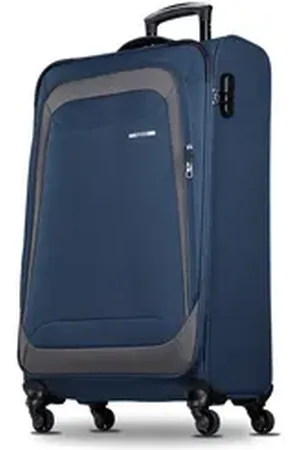 Nowi Trolley Koffer Weichschalenkoffer mit Rollen & Zahlenschloss - M-L-XL SET blau 75 cm