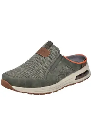 Rieker Clog, Sommerschuh, Strandschuh, Hausschuh mit seitlichen Stretcheinsätzen braun|grün 40 EU
