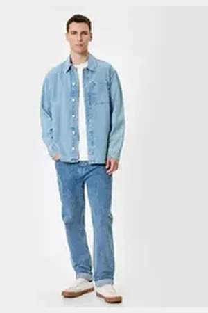 Koton Straight-Jeans Normale Leibhöhe 90Er Jahre Straight Fit blau 34/32