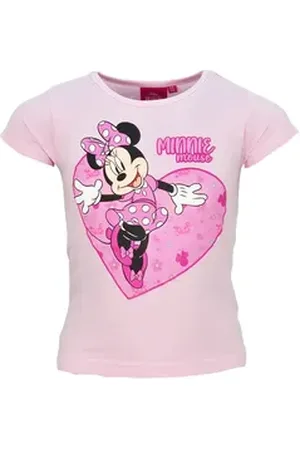 Disney Print-Shirt Minnie Maus Mädchen Kinder kurzarm T-Shirt 100% Baumwolle, Gr. 98 bis 128 rosa 110