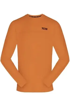 TCA Trainingsshirt Jungen Element Langarm Rundhalsausschnitt Laufshirt - Orange, 8-10 (1-tlg) orange 8-10 Jahre