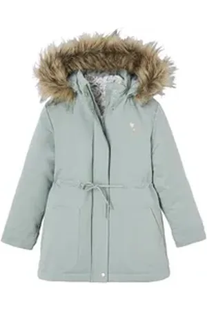 Vertbaudet Parka Mädchen 3-in-1-Winterjacke mit Recycling-Polyester grau|grün 140