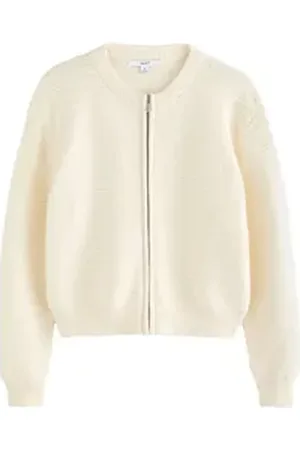 Next Bomberjacke Gestrickte Bomberjacke mit Reißverschluss (1-St) beige XL