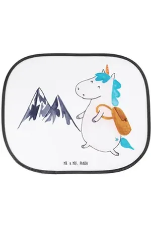 Mr. & Mrs. Panda Sonnenschutz Einhorn Bergsteiger - Weiß - Geschenk, Einhörner, Unicorn, Autoscheib, Seidenmatt, Einzigartiges Design weiß