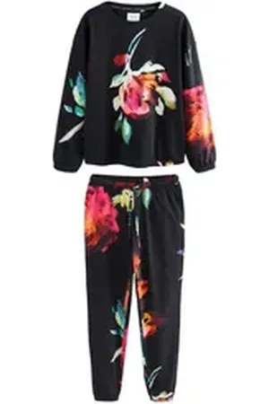 Next Pyjama Langärmeliger Pyjama aus 100 % Baumwolle (2 tlg) schwarz S