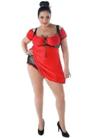 Andalea Negligé - rotes Chemise SW/110 Sexy Work Kollektion - (38/40,4 rot|schwarz 38/40