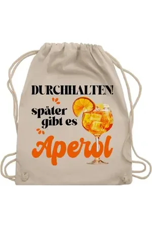 Shirtracer Turnbeutel Durchhalten später gibt es Aperol, Witziges Geschenk für Frauen, Ape, Party & Alkohol weiß
