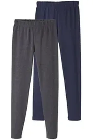 Vertbaudet Leggings 2er-Pack Leggings für Mädchen BASIC Pack blau|grau 116