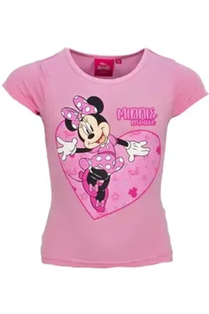 Disney Print-Shirt Minnie Maus Mädchen Kinder kurzarm T-Shirt 100% Baumwolle, Gr. 98 bis 128 rosa 110