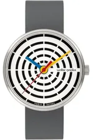Walter Gropius Quarzuhr Made in Germany, Saphirglas, Forum Space Loops - WG 003-01, Designeruhr, Lederarmband mit Easy-Release System, Edelstahlgehäuse