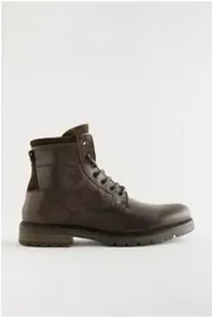Next Lederstiefel mit Reißverschluss Schnürstiefelette (1-tlg) braun 42 EU