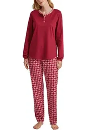 Calida Pyjama Damenpyjama 41495 Rio Red (1 Stück, 1 tlg., 1 Stück) Heavy Interlock rot L (48/50)