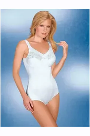 Susa Miederbody Einteiler ohne Bügel Spitze beige|weiß 85