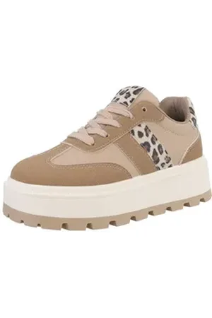 Ital-Design Damen Low-Top Freizeit Sneaker (88828653) Keilabsatz/Wedge Sneakers Low in Hellbraun braun 40 EU