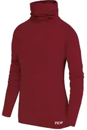 TCA Trainingsshirt Mädchen Warm-Up Thermo Lauf Oberteil - Cabernet, 8-10 Jahre (1-tlg) rot 8-10 Jahre