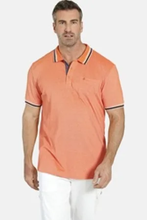 Charles Colby Poloshirt EARL LANDON aus Two-Tone Pikee orange 7XL (80/82)