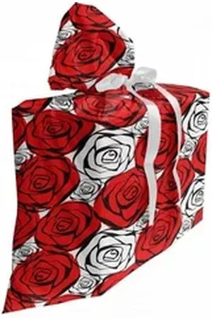 Abakuhaus Spielzeugtruhe Stoffbeutel für Partygeschenke mit 3 Bändern, Rot und Schwarz Roses Konturen schwarz