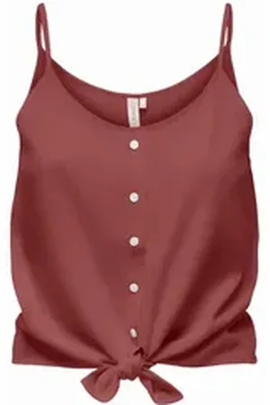 ONLY Shirttop LECEY (1-tlg) Drapiert/gerafft rot L