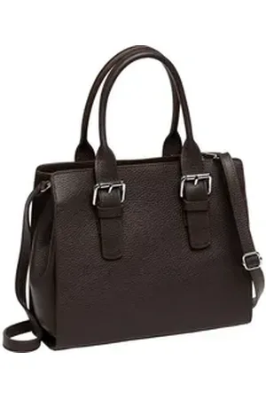 CASPAR Henkeltasche TL807 klassisch elegante Damen Leder Handtasche braun