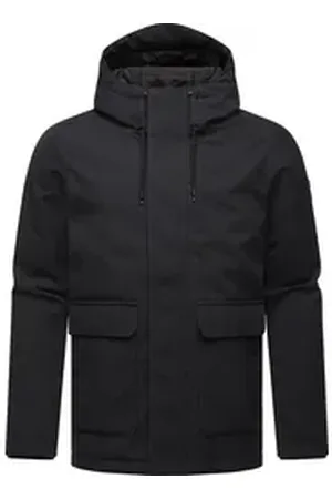Ragwear Winterjacke Mr Them stylische Herren Outdoorjacke mit großer Kapuze schwarz XXXL (58)