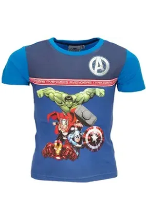 Marvel Print-Shirt Avengers Kinder Jungen T-Shirt kurzarm Shirt 100% Baumwolle, Gr. 98 bis 128 blau 110