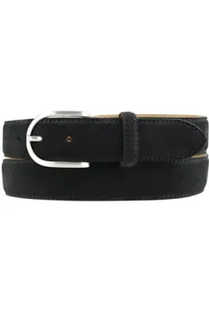 BELTINGER Ledergürtel Damen-Gürtel aus Veloursleder 3,0 cm - Velour-Ledergürtel für Damen 30 (1-St) schwarz|silberfarben 110 cm (Gesamtlänge 125 cm)