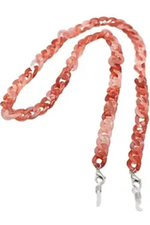 Bungsa Ketten-Set Brillen-Kette Lanyard mamoriert aus Acryl Damen - in 3 verschiedenen (1 Brillenkette, 1-tlg), Brillenschmuck rot Rot