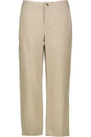 Mac Culotte Damen Leinenhose NORA CROPPED Relaxed Fit verkürzt (1-tlg) braun 42