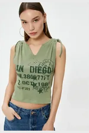 Koton Tanktop Ärmellos Normale Länge Tanktop grün L