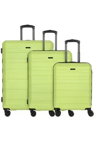 D&N D&N Trolleyset Travel Line 2400, 4 Rollen, (3-teilig, 3 tlg), ABS grün