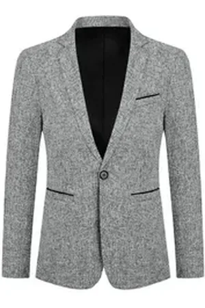Allthemen Sakko Herren Sportliches Sakko im Slim Fit grau 50