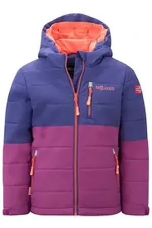 TROLLKIDS Skijacke Hemsedal XT Wasserabweisend lila|rot 176