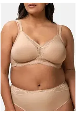 Triumph Bügelloser BH Modern Lace + Cotton N (1-tlg) BH ohne Bügel - Pflegeleichter BH ohne Bügel beige|braun 80