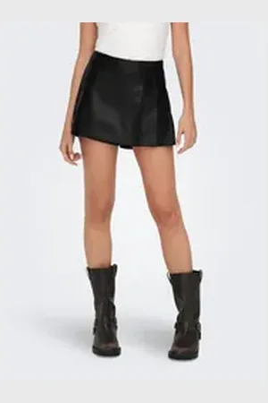 ONLY Lederimitatrock ONLAMILI MW FAUX LEATHER SKORT PNT CC schwarz S (36)