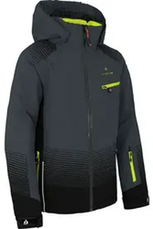 Bergson Skijacke VEIKO Kinder Skijacke, warm, funktional und stylisch, Normalgrößen, dunkel grau 128